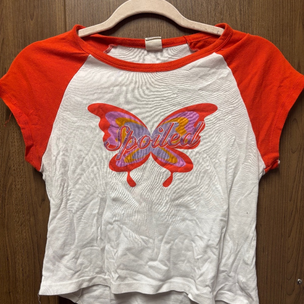 Urban Outfitters Y2K baby tee with butterfly